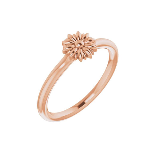 14k Daisy Flower Stackable Ring