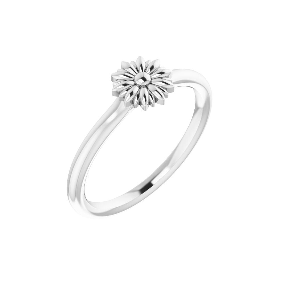 14k Daisy Flower Stackable Ring