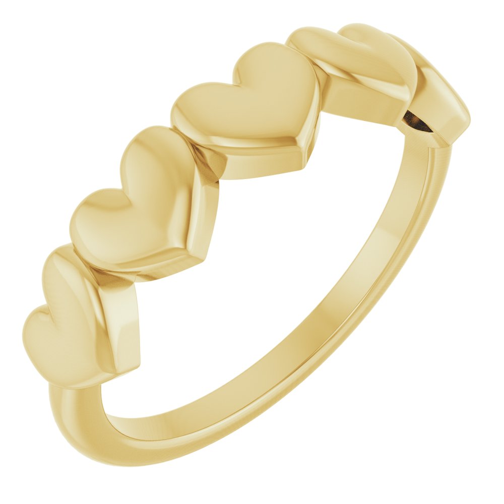 14k Heart Shape Stackable Ring