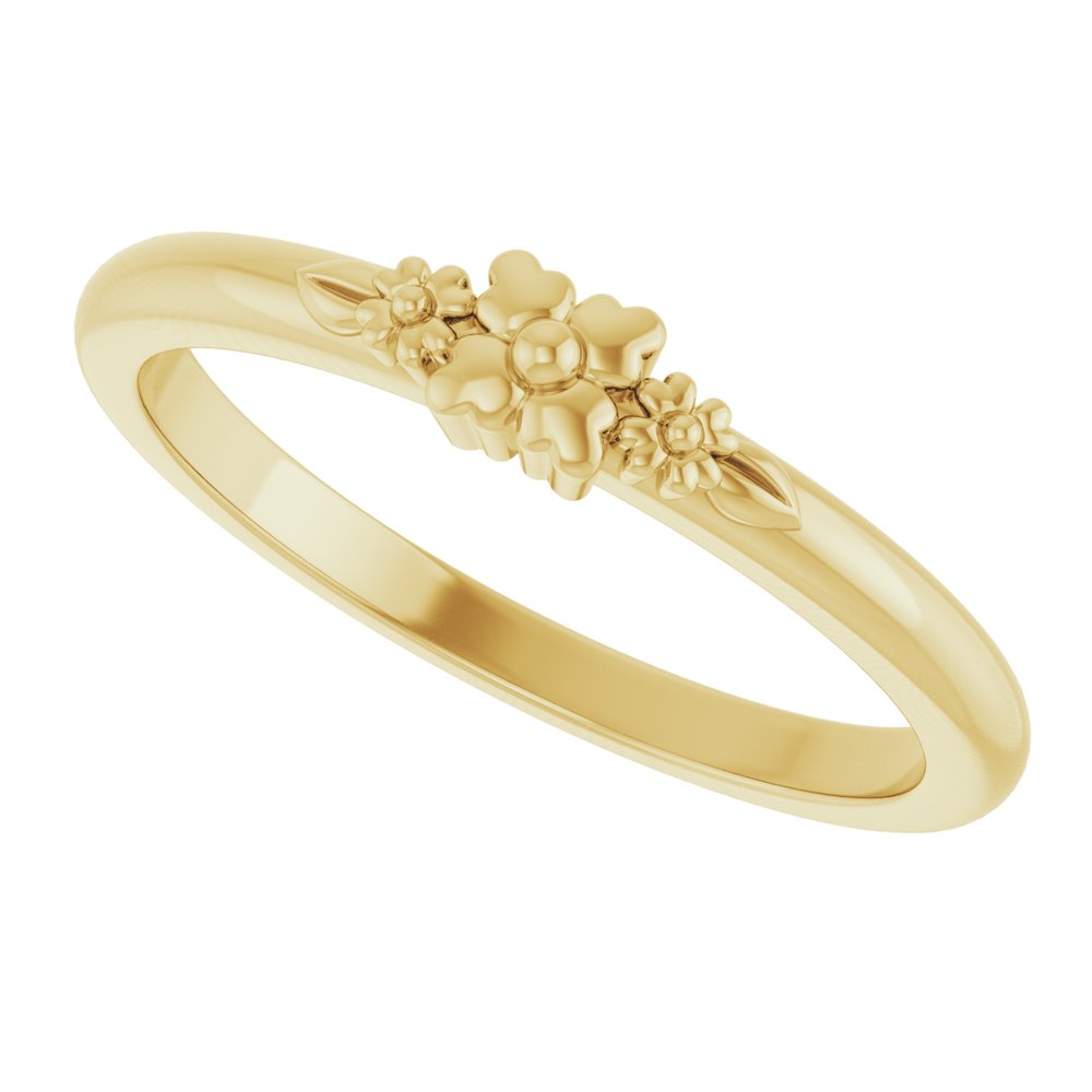 14k Flower Stackable Ring