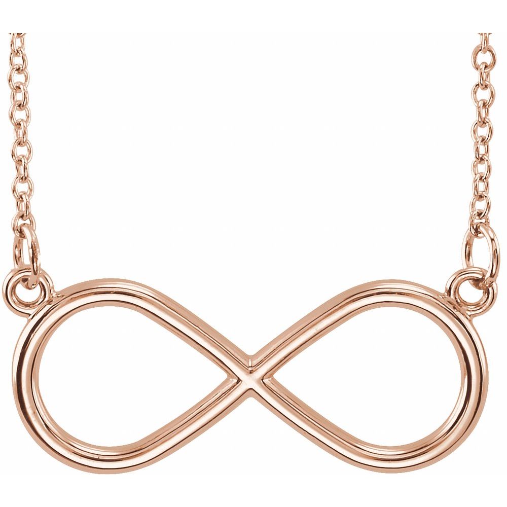 14K Polished Infinity Necklace