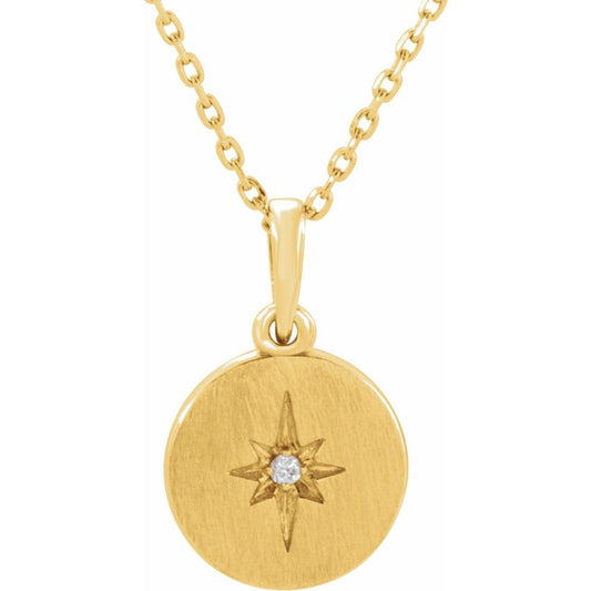 14k Diamond Accent Star Pendant