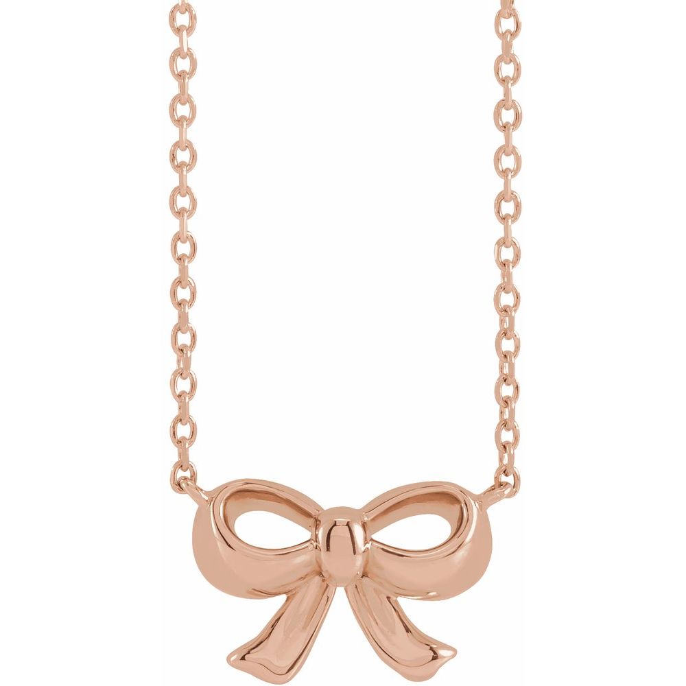 14k Bow Necklace 18inch