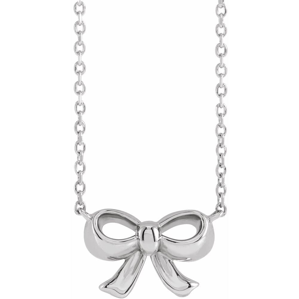 14k Bow Necklace 18inch