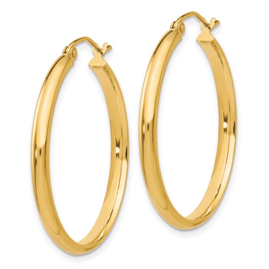 Ladies Large 14kt Yellow Gold Hoops #TA234