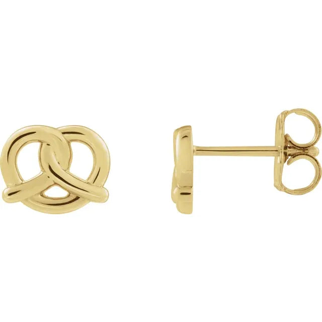 14k Pretzel Stud Earrings