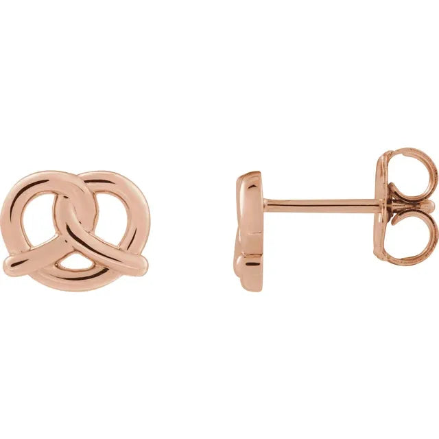 14k Pretzel Stud Earrings
