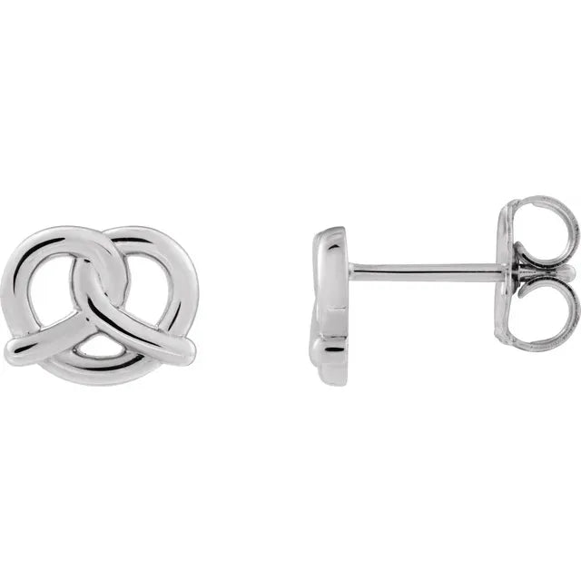 14k Pretzel Stud Earrings