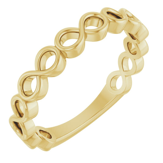 14k Infinity Stackable Band