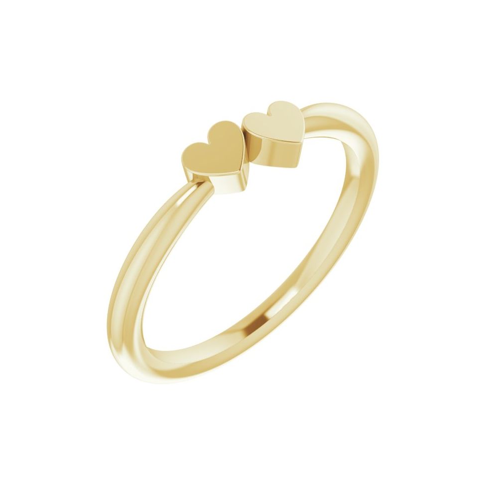 14k Two Heart Ring