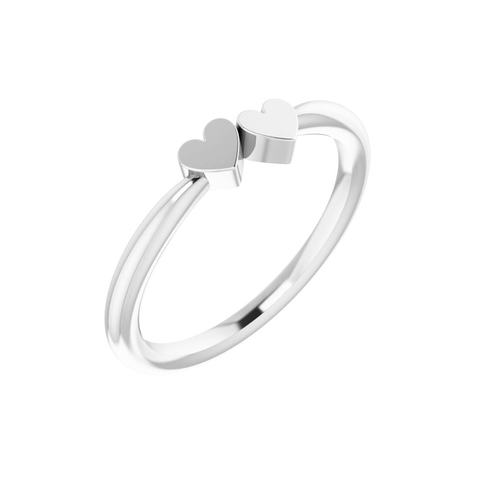 14k Two Heart Ring