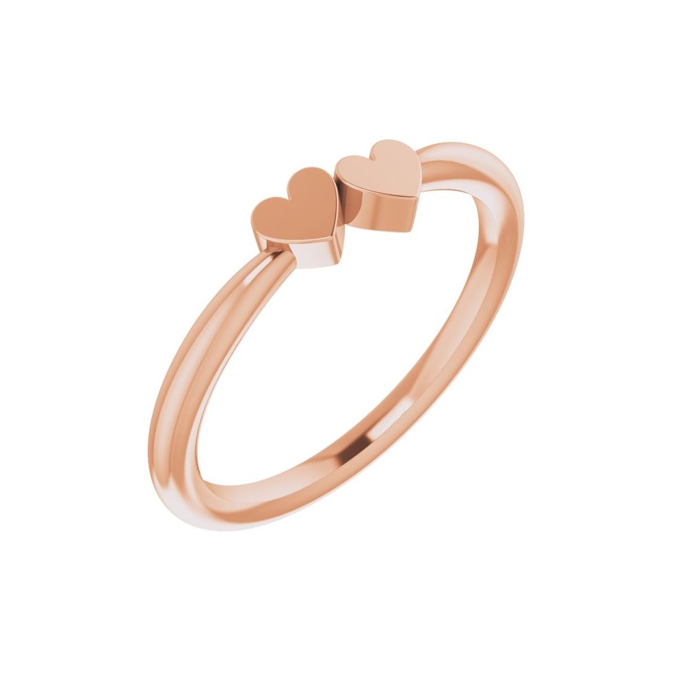 14k Two Heart Ring
