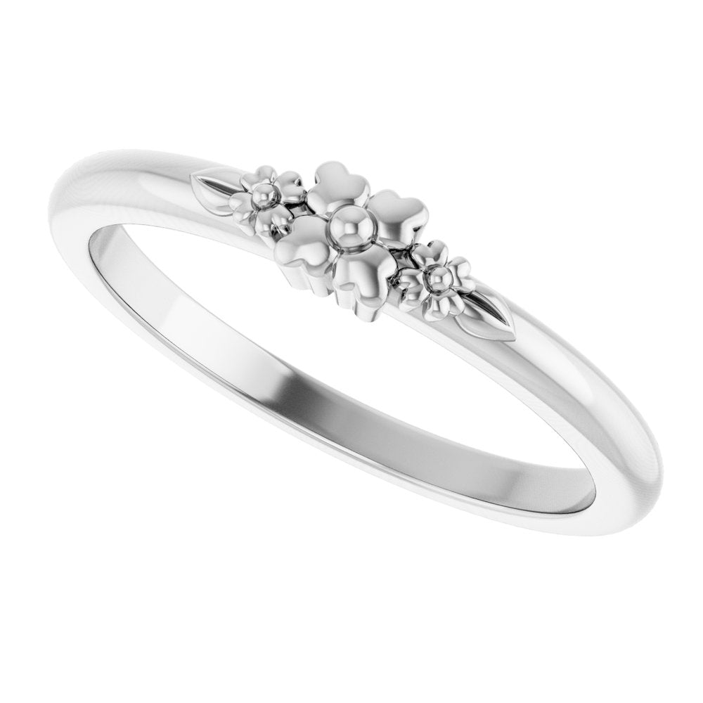 14k Flower Stackable Ring