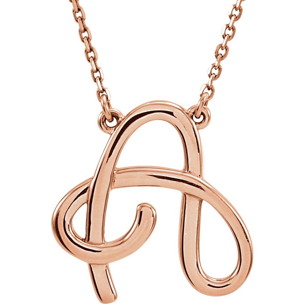 14k Initial Necklace 16 inch