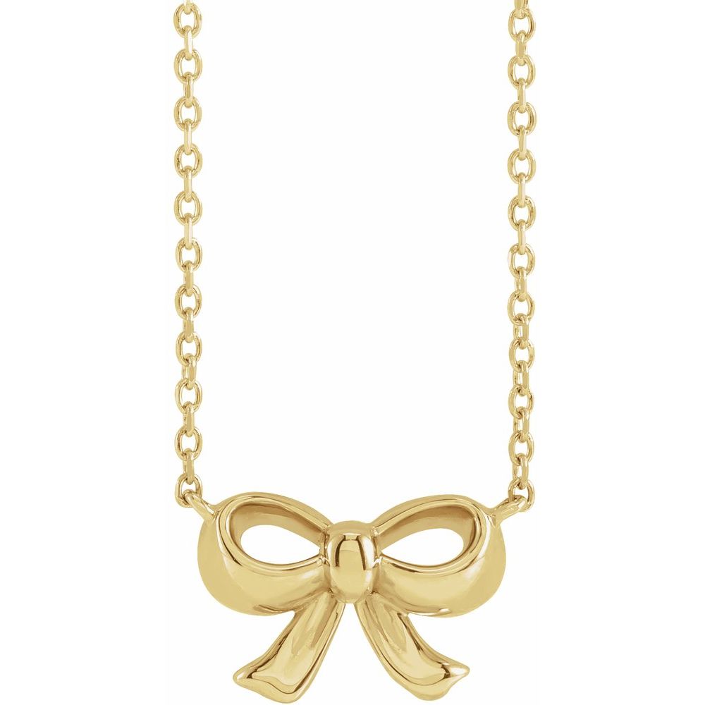 14k Bow Necklace 18inch