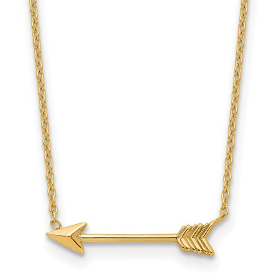14Kt Arrow Necklace 17 in Chain