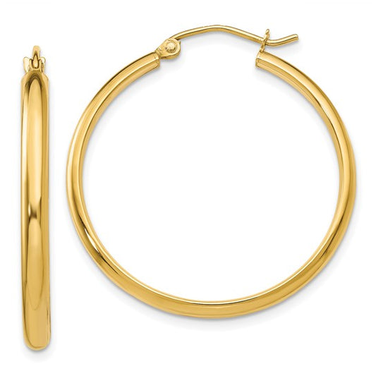 Ladies Large 14kt Yellow Gold Hoops #TA234