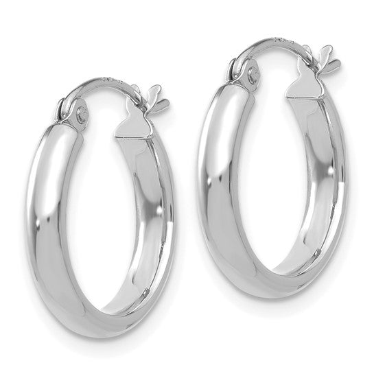 Ladies Extra Small 14KT White Gold Hoops #TC648