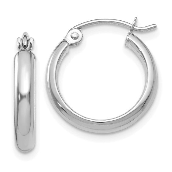 Ladies Extra Small 14KT White Gold Hoops #TC648