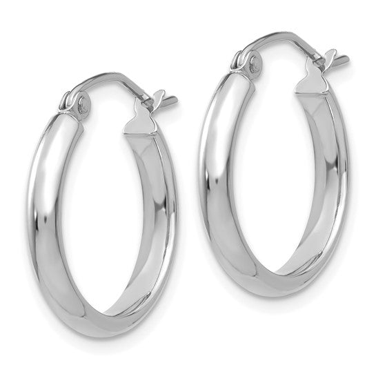 Ladies Small 14KT White Gold Hoops #TC649