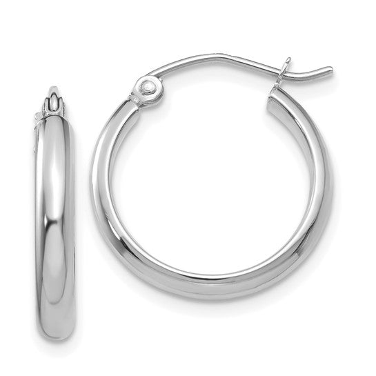Ladies Small 14KT White Gold Hoops #TC649