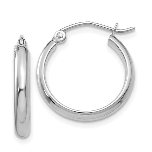 Ladies Small 14KT White Gold Hoops #TC649
