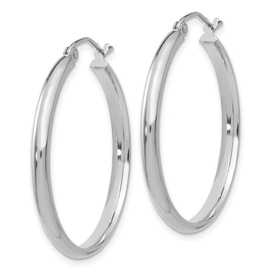 Ladies Large 14KT White Gold Hoops #TC651