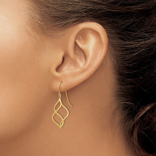 14k Twisted Dangle Earring
